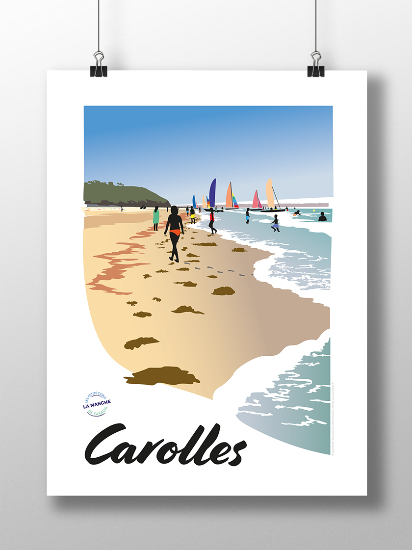 La plage (Carolles) - Affichez ! (affiche en édition limitée)