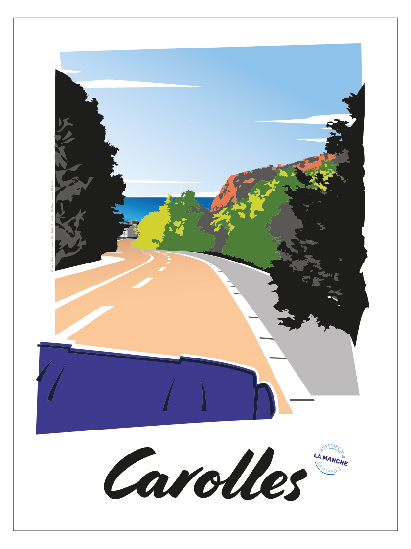 La route des plages (Carolles) - Affichez ! (affiche en édition limitée)